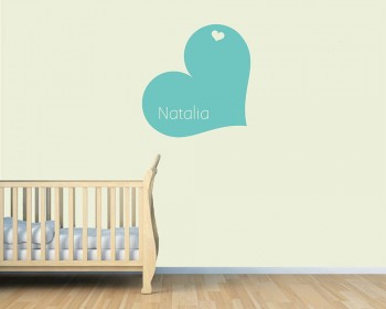 Heart Customized Name Vinyl Decal Nursery Sticker